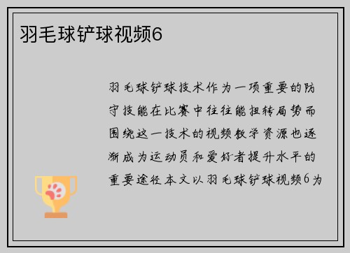 羽毛球铲球视频6